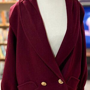 Vintage Donny Brook Plum-Colored Wool Overcoat -- Size 6